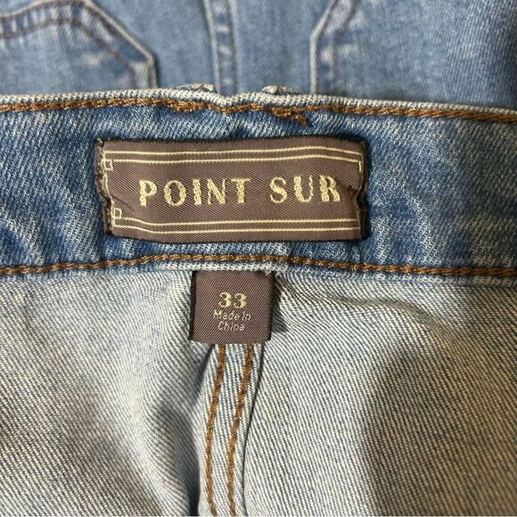 J Crew Point Sur Wide Leg Crop Clean Light Wash Stretch Raw Hem Patch Pocket - Picture 12 of 13